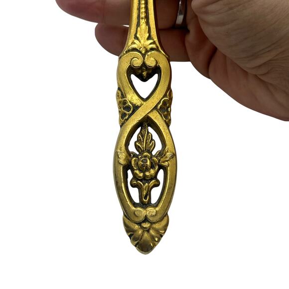 Vintage Ormalu 3 Piece Vanity Set Gold Tone Brush Comb Mirror - Picture 10 of 12